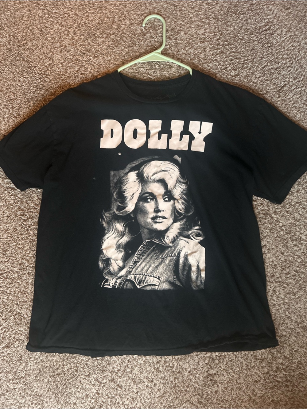 Dolly Black Graphic Tee with White Print unisex size XL